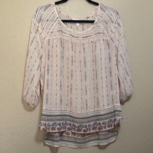 LC Lauren Conrad Floral Striped Blouse